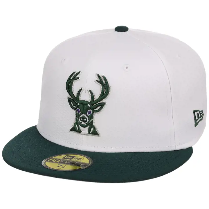 MILWAUKEE BUCKS NBA GAUCHER HWC Variété 59FIFTY BLANC/VERT FONCÉ/GRIS