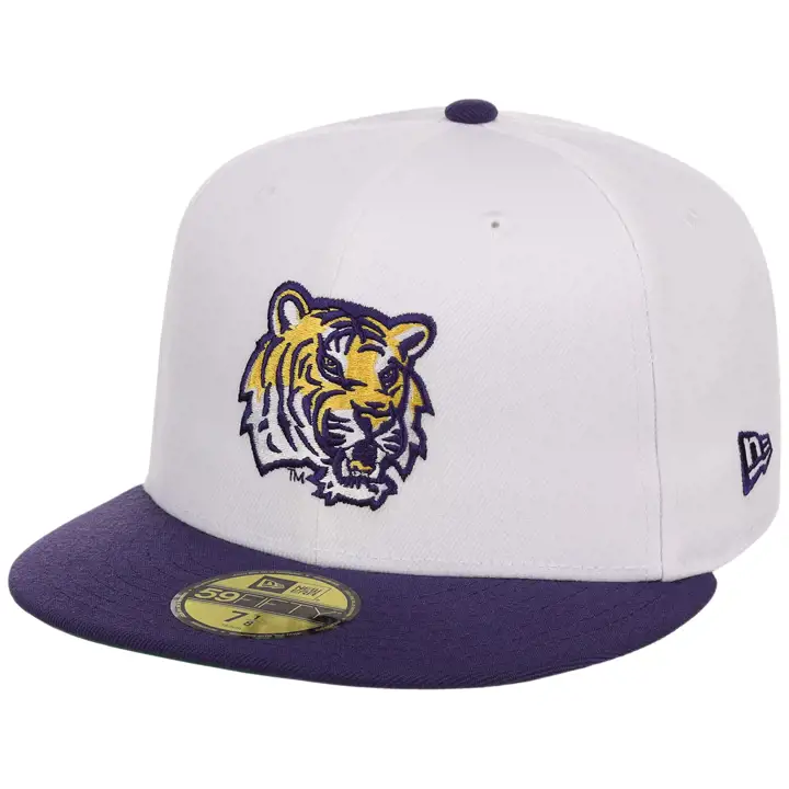 LSU TIGERS NCAA LHD CFB Kickoff 59FIFTY WHT/PUR/KGRN
