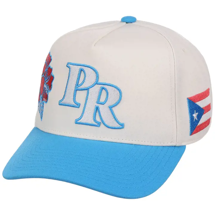 Casquette A-Frame florale bicolore Porto Rico IVO/BLEU