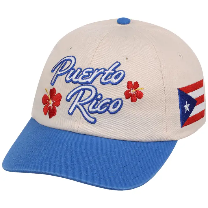 Casquette Papa Florale Bicolore Porto Rico Wordmark IVO/BLEU