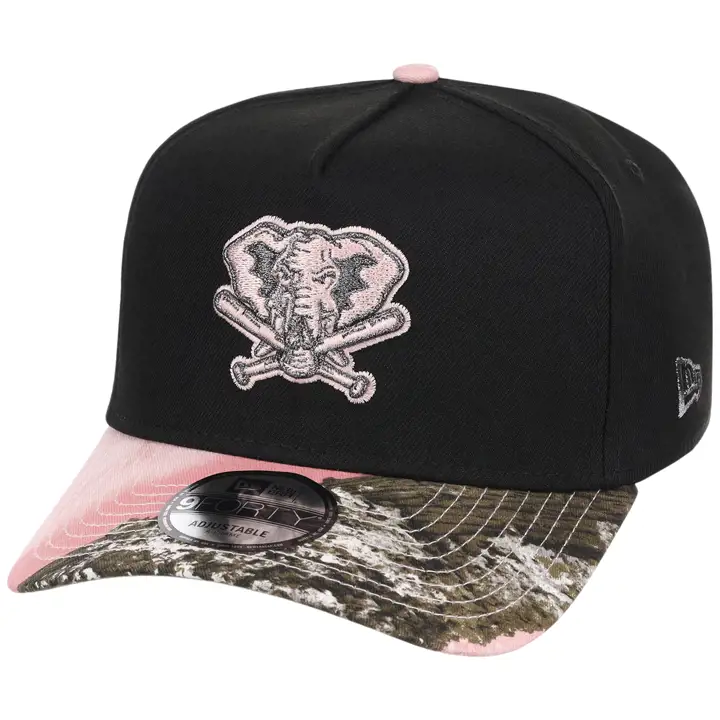 OAKLAND ATHLETICS MLB GAUCHER Noir Rose Realtree 9FORTY TAILLE UNIQUE NOI/RE