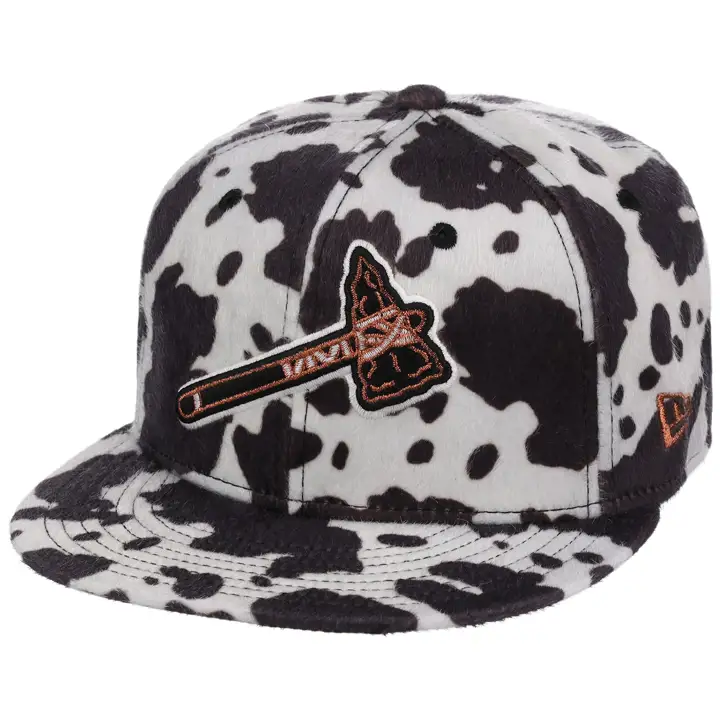Casquette 59FIFTY en cuir de vachette LHD MLB ATLANTA BRAVES VACHETTE/VACHETTE/GRISE
