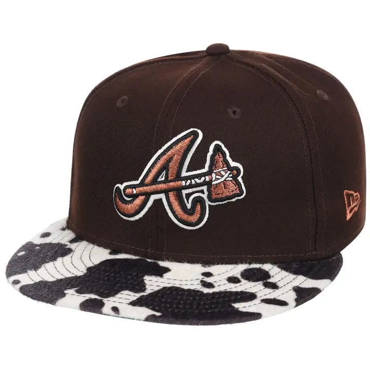 Casquette MLB ATLANTA BRAVES LHD en cuir de vachette 2 tons 59FIFTY MARRON/VCI/VFN