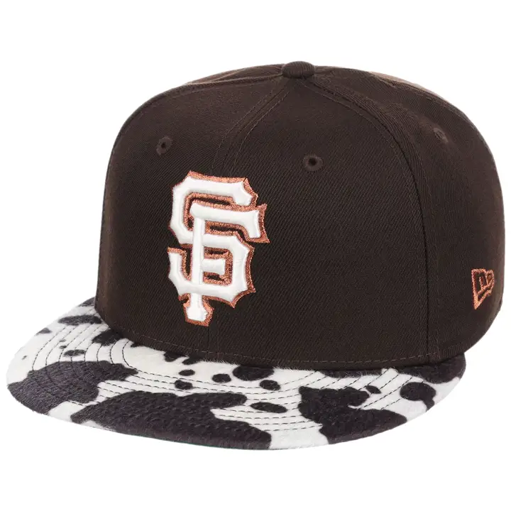 CASQUETTE SAN FRANCISCO GIANTS MLB GAUCHER Cuir de vachette 2 tons 59FIFTY MARRON/VACHE/VERT