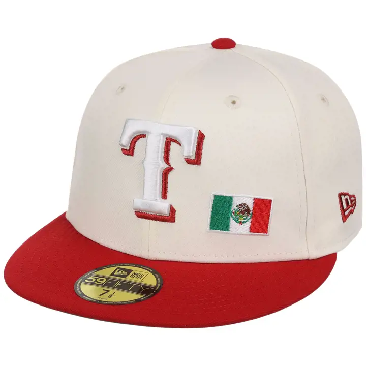 Texas Rangers MLB CTC Dallas MEX Drapeau 59FIFTY CHROME/ROUGE/GRIS-VERT