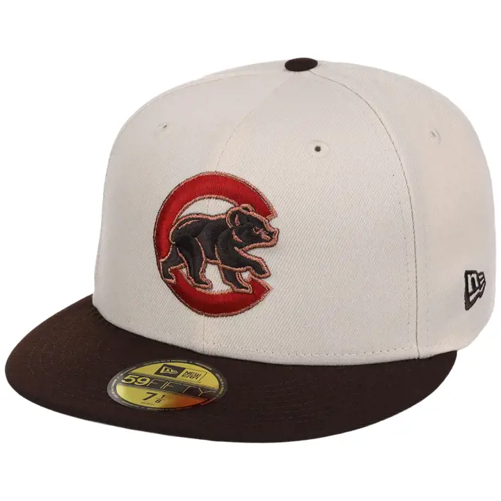 Chicago Cubs MLB LHD Argile Brunie 59FIFTY CRÈME/MARRON FONCÉ/GR