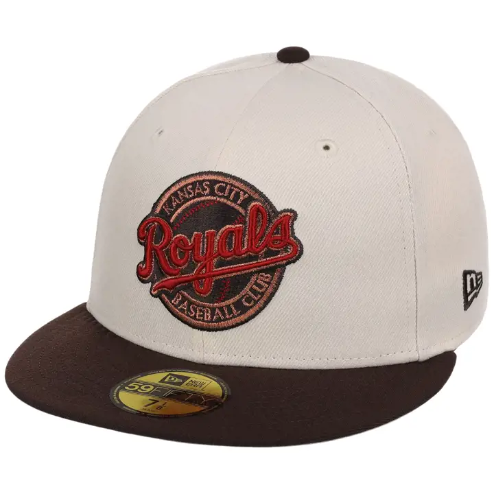 Kansas City Royals MLB LHD Burnished Clay 59FIFTY CRÈME/DKBR