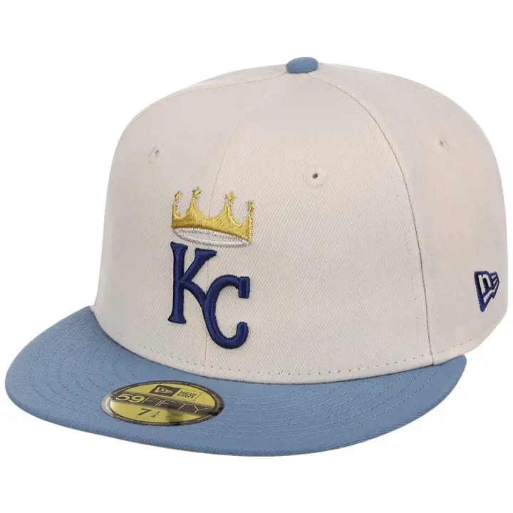 Casquette 59FIFTY MLB LHD Vintage Ink Crème/Indigo/Gris des Kansas City Royals