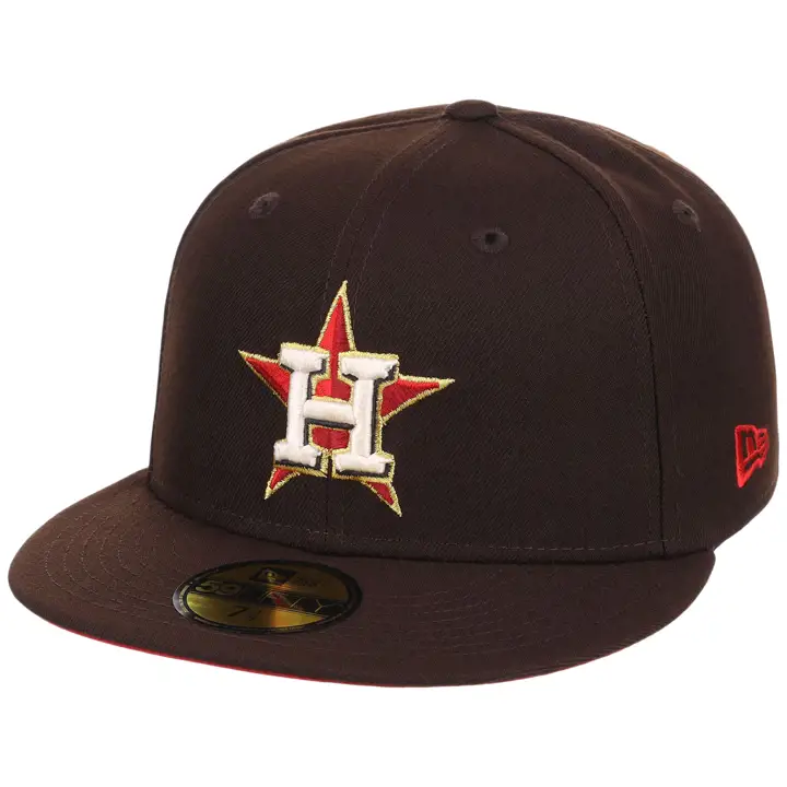 Casquette 59FIFTY en bois brûlé rouge des Houston Astros de la MLB, DKBROWN/DKBROW