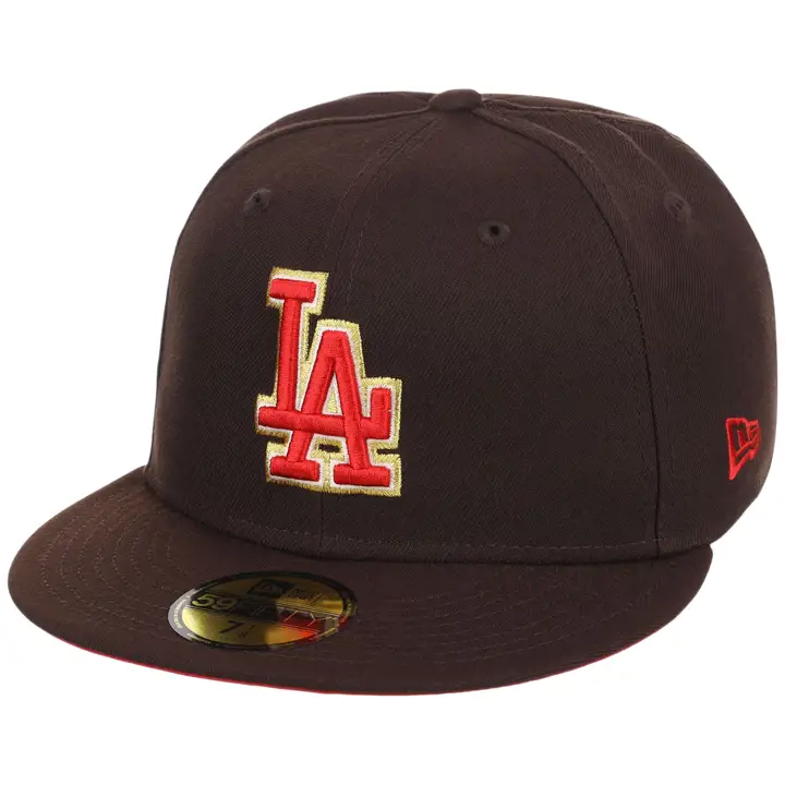 Los Angeles Dodgers MLB LHD Bois Brûlé Rouge 59FIFTY DKBROWN/D