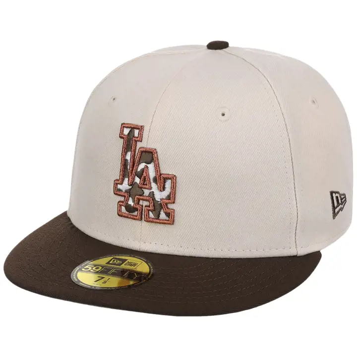 Los Angeles Dodgers MLB LHD LA Vache Garnie 59FIFTY CRÈME/MARRON/GR